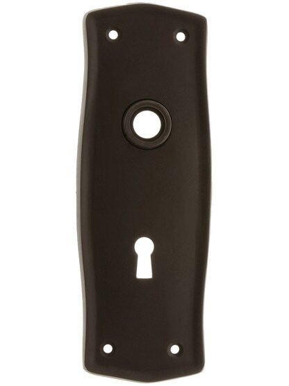 Prairie Style Forged Brass Back Plate With Keyhole in Oil-Rubbed Bronze.